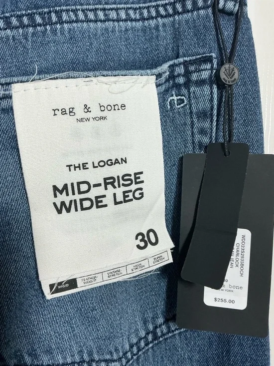 Rag & Bone The Logan Jeans Womens 30 Blue Mid Rise Wide Leg Women’s Denim$255 - Picture 4 of 7